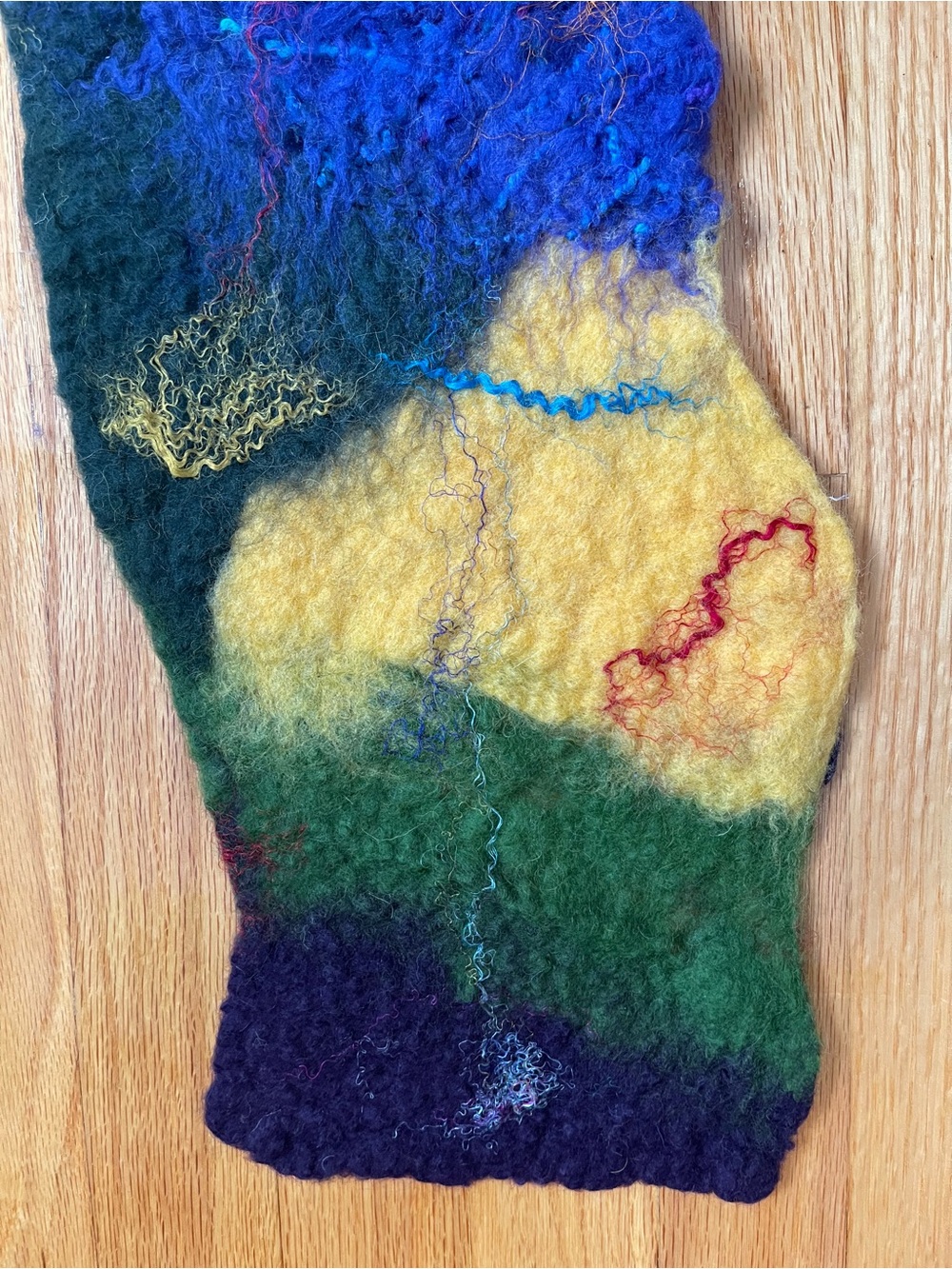 Colorful Hand-Felted Wool Scarf - Multi Color - Picture 5 of 15